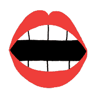 Gif animé bouche ouverte